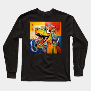 Funny Abstract Dinosaur Long Sleeve T-Shirt